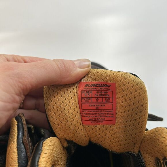 SUREWAY Boots Men's 9.5 Leather 6" Soft/Steel Toe Heavy Duty Waterproof Workwear - Picture 9 of 11